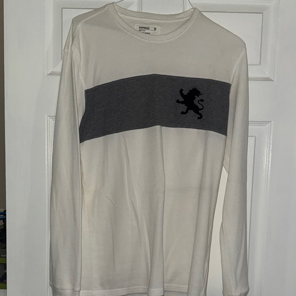 Express White and Black Long Sleeve Tee